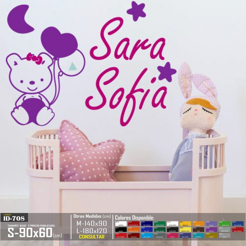 Vinilos Decorativos Oso Personalizado Con Globos