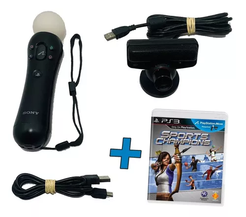 Kit PS Move - Bastão + Câmera + Jogo Sports Champions