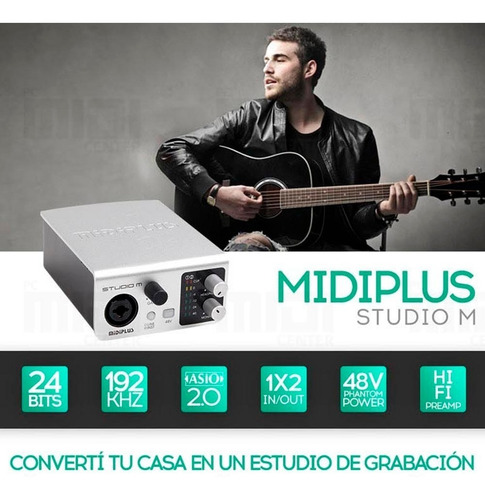 Placa De Sonido Externa Usb Midiplus Studio M + Analog Lab Lite 3 Arturia Software Vst