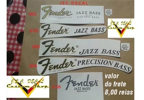 Adesivo  Waterslide, Musicman, Precision Bass Frete 8,50