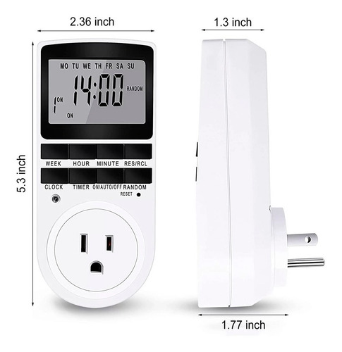 Imagen 3 de 6 de Temporizador Programador Digital - Pantalla Led - 110v