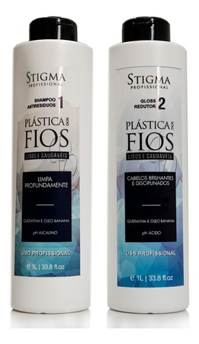 Escova Progressiva Plastica Dos Fios Stigma Com 2 Produtos 