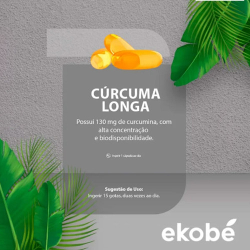 Cúrcuma Longa Ekobé 130mg -antioxidante Natural -30 Cápsulas Sem Sabor