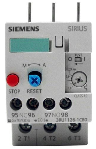 3ru1126-1cb0 Siemens Relevador Bimetalico S0 1.8 A 2.5 Amps