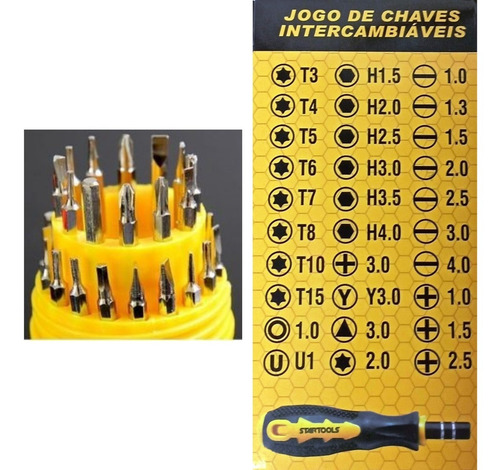 Imagem 3 de 5 de Jogo Chave Precisão Manutenção 30 Pontas Com Cabo E Estojo