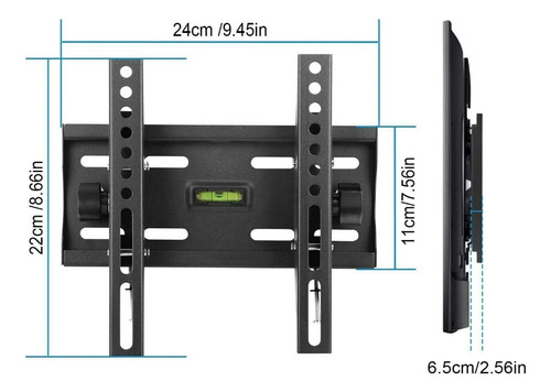 Base + Kit Instalacion Tv Fija 15 A 43 Sh20t Soporta 45 Kgs