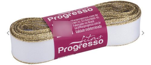 Fita De Cetim 22 Mm Cor 201 Branco Natal 10 Mt Progresso