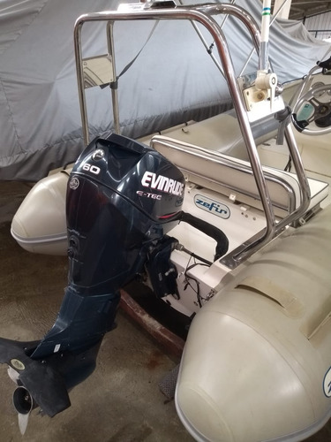 Bote Inflável Zefir F420 Casco Rígido C/ Motor Evinrude Etec