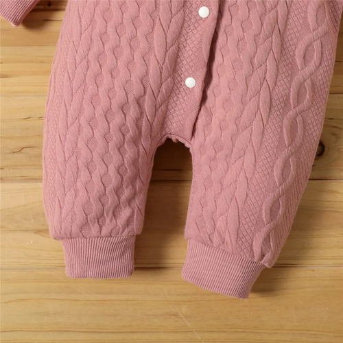 Mameluco Enterizo Con Capucha Para Bebé, Rosa
