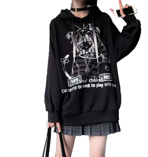 Sudaderas Con Capucha Emo Anime Para Mujer Sudadera Con Man