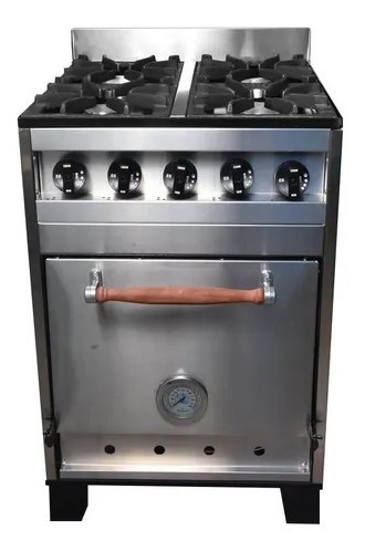 Imagen 2 de 6 de Cocina Industrial Eg 4h 57 Cm Acero Inox Horno Pizzero Cuota