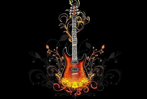 Vinilo Decorativo 60x90cm Guitarra Musica Rock M3