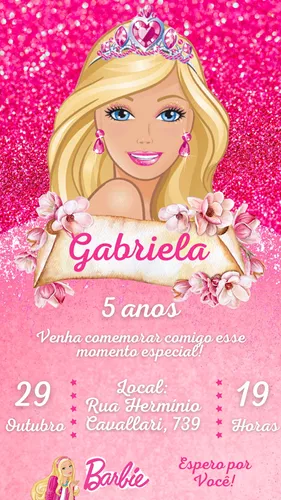Convite Virtual - Barbie