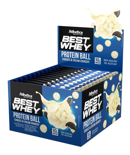 Best Whey Protein Ball Cookies&cream Display Com 12 Saches D Sabor Cookies & Cream Crunchy