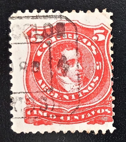 Argentina, Sello Gj 85 Rivad 5c Cuell Chic 1888 Usado L16771