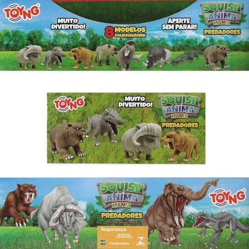 Squish Animais Predadores Macio Perfumado Aperte Sem Parar