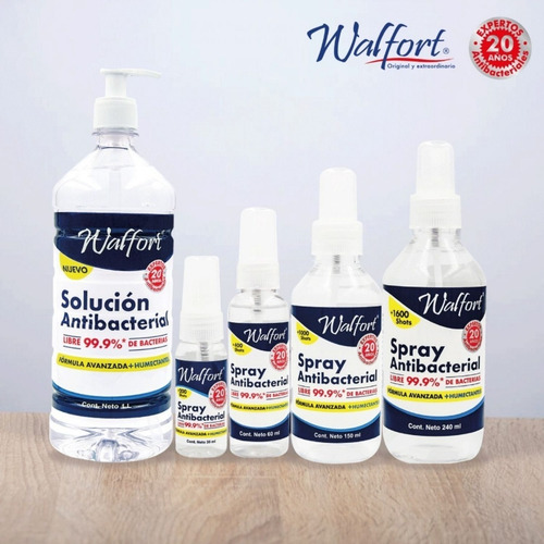 Solución Antibacterial Desinfectante Walfort Manos Refil 1lt