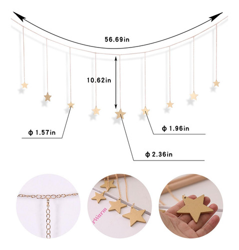Star Garland Boho Decor Adornos Estéticos Para La Sala De