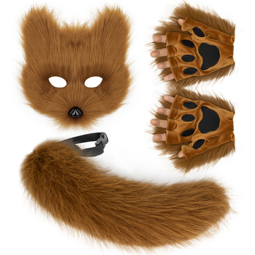 Set De Guantes Con Forma De Máscara De Cola, Zorro Y Pata De