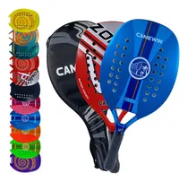Comprar 02 Raquetes Beach Tennis Carbono Tênis Camewin Profissional Cor Vermelho Branco E Azul Raquete Beach Tennis Carbon