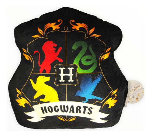 Pax Toys - Cojín Hogwarts Escudo Oficial Almohada Suave Negro Escudo De Hogwarts