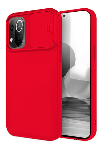 Imagen 1 de 1 de Carcasa Slide Tpu Rojo - Xiaomi Mi 11 Lite