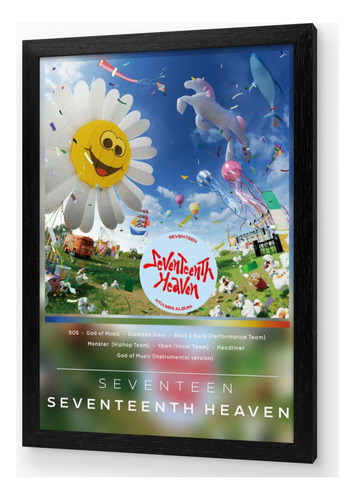 Cuadro Seventeen Tracklist Album 51x36 Madera Vidrio Poster