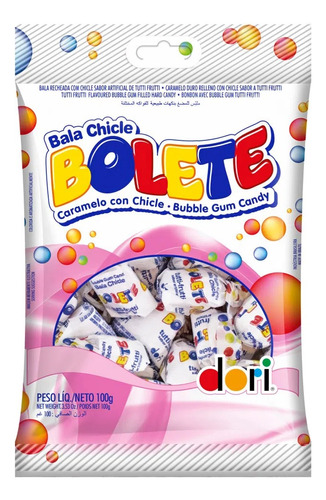 Bala Chicle Bolete Tutti Frutti Dori 100g