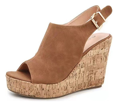 Sandalias De Cuña Retro De Talla Grande Para Mujer