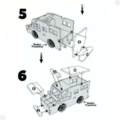 Quebra Cabeça De Madeira 3d Mini Veículo Ambulância Dm Toys
