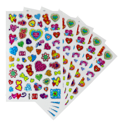 10 Planillas Corazones Love Sticker Pegatinas