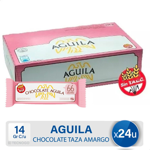 Chocolate Aguila Taza Negro Sin Tacc Libre De Gluten X24