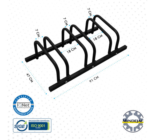 Estacionamiento Rack Para 3 Bicicletas