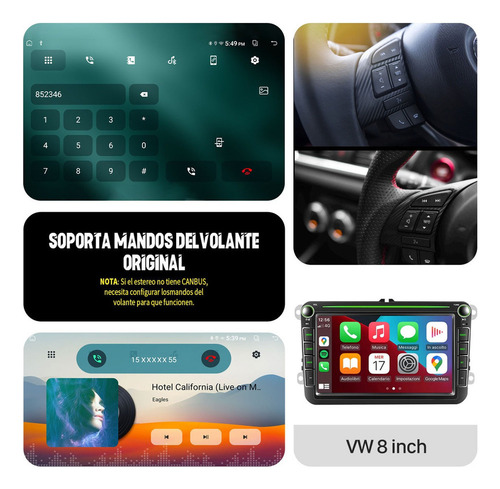Android Estereo Radio Para Vw Jetta Amarok Bora Mk6 Gol Eos