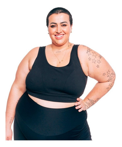 Imagem 1 de 5 de Top Trançado Plus Size Wonder Size Emana Básico Preto