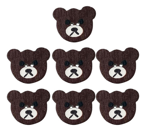 2 Botones De Madera Con Forma De Oso De 50 Piezas, 2