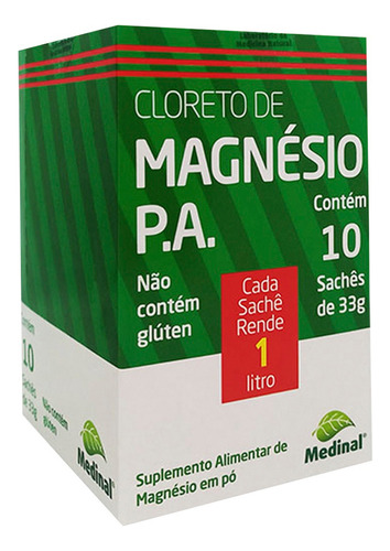 Suplemento Medinal Cloreto De Magnésio P.a 10 Sachês 33g