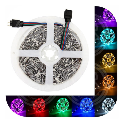 Tira Led 5 Metros Rgb 5050 12v Interior 14.4w X M Calidad