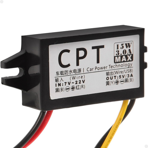 Carregador Automotivo à Prova D’Água com Entrada 7-22V e Saída 5V/3A, Potência Máxima de 15W para Veículos e Gadgets – Marca Lorben