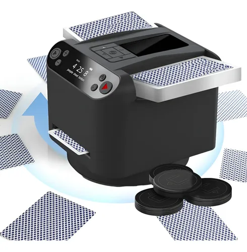 Mezclador Automático De Cartas USB Recargable – Baraja Hasta 4 Mazos Sin Esfuerzo, Ideal Para Póker, Bridge Y Juegos De Casino En Casa
