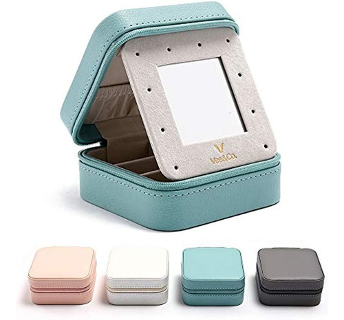 Joyero De Viaje Vee Con Espejo, Pequeño Organizador De Joyas