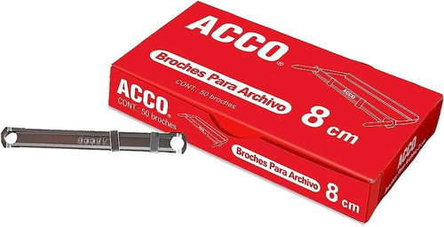 Broches Acco 8cm P1580 Pack C/3 Cajas 50 Pz