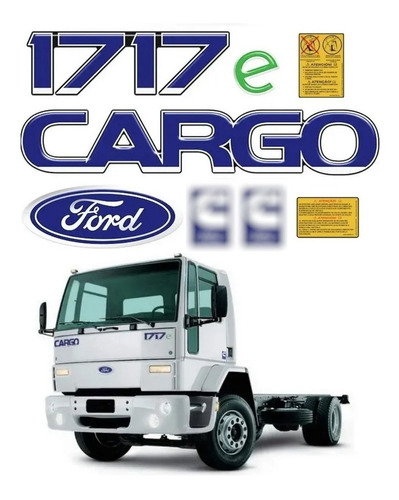 Kit Adesivo Resinado Para Ford Cargo 1717e Cor Azul