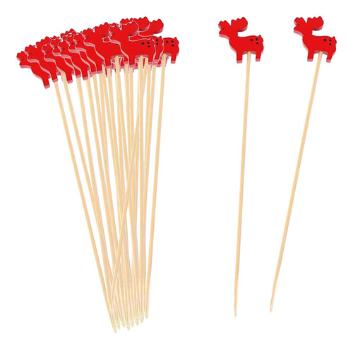 5 Palillos De Cóctel Navideños, Palillos De Frutas,