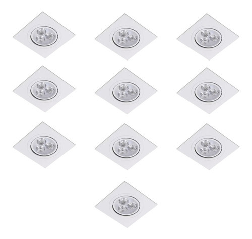 Kit de color Sanca Cool White, 10 unidades, de 3 W, con dirección cuadrada