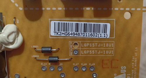 Fuente LG 55uk6250pub, Pcb: Eax67865201 (1.6) (Usado)