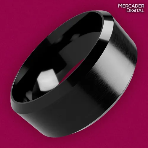 Anillo De Titanio Negro Unisex Cl sico Calidad Resistencia