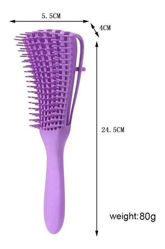 Escova Para Cabelo Cacho Pente Polvo Desembaraçador Ondulado