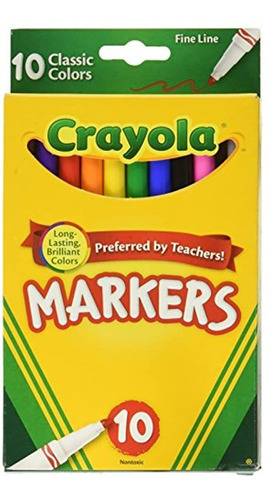 Crayola 10 Unidades Marcadores Clásicos Punta Fina