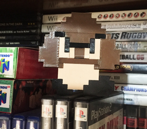 Figura Mario Bros Goomba Nintendo Nes 8 Bit Retro 3d Pixel